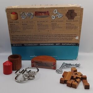 S.T.E.A.M. Learning Challenge Brain Games Puzzles COMPLETE *Heavy Box Damage*
